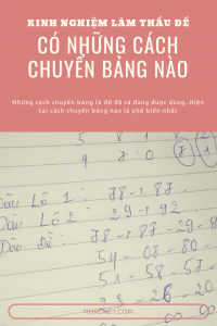 cách chuyển bảng lô đề